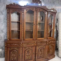 ویترین دوتیکه چوب گردو کنسول