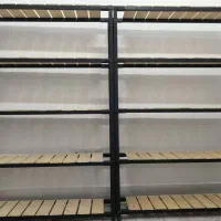 دو عدد قفسه چوبی فلزی ۵ طبقه