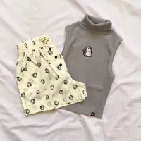 ست باشگاه کراپ شورتک تاپ لباس پاییز لباس زنانه