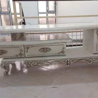 میز تلوزیون چوبی گل برجسته دوتیکه