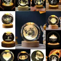 گوی کریستال پایه چوب