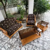 مبل چوبی + میز