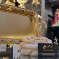 سینی شاهانه سلطنتی طلایی طرحدار رنگثابت۵سال ضمانت|صنایع دستی و سایر لوازم تزئینی|مشهد, امام رضا (ع)|دیوار