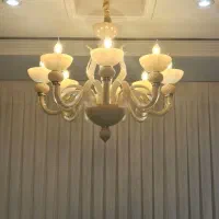 یک جفت لوستر ۸شاخه مدل مورانو و ۱عدد ۶ شاخه