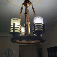 دو عدد لوستر چهار شاخه چوبی|لوستر و چراغ آویز|اندیشه, شهرک المهدی|دیوار