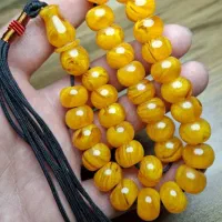 تسبیح کهربا کره عسلی تراش یوسف