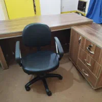 میز مدیریتی ال مانند و صندلی مدیریتی|میز تحریر و کامپیوتر|جم, |دیوار