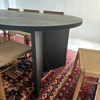 میز ناهارخوری ۸ نفره، چوب راش، کنف دستبافت|میز و صندلی غذاخوری|بوشهر, |دیوار