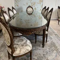 ست کامل مبلمان چوب گردو + ناهارخوری ۸ نفره