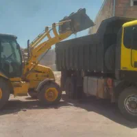 عملیات خاکبرداری وشفته ریزی کانال کنی با بیل بکهو