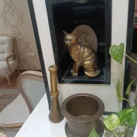 هاون برنجی  قدیمی با دکوری های برنجی