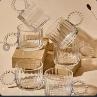 فروش دودست استکان دسته مرواریدی نو مارک دلی