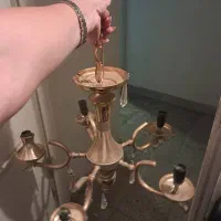 ۳عدد لوستر ۵شاخه طلایی جنس برنج