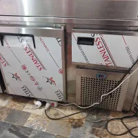 میز کار تمام استیل یخچال دار