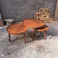 میز جلو مبلی گرد چوب