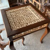 صندلی و میز با چوب چنار گره چینی با دست|کافی‌شاپ و رستوران|اصفهان, سنبلستان|دیوار