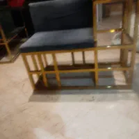 میز تلفن شیک چهارچوب استیل گلدطلایی نو اکبند