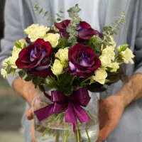 جام دسته گل رز در جار آب کد ۱۰۶۷ گلاریس