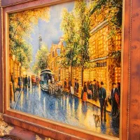 تابلو فرش دستبافت شانزه لیزه ۱۰۰ در ۸۵ چله ابریشم