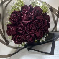 گل رز روبانی دسته گل ،باکس