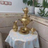 سماور برنجی زغالی ۶ تیکه