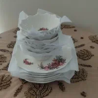 ظروف چینی اصل دکوری دسته و پایه برنزی