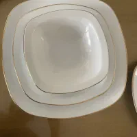 سرویس  12 نفره  چینی زرین لبه طلایی مدل کواترو