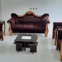 مبل هفت نفره مخملی|مبلمان خانگی و میز عسلی|رشت, عینک|دیوار