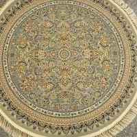 قالیچه گرد قطر ۱.۵  فرش مشهد ۱۲۰۰ شانه نو آکبند