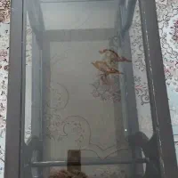 میز عسلی چوبی و شیشه ای