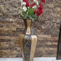 گلدان چوبی وچرمی بزرگ|صنایع دستی و سایر لوازم تزئینی|تهران, جیحون|دیوار