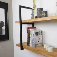 شلف دیواری چوب و فلز مدل رها ۲ طبقه|کتابخانه، شلف، قفسه‌های دیواری|تهران, ستارخان|دیوار