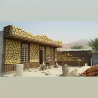 اجرا نمای ساختمان طرح سنگ و چوب|خدمات پیشه و مهارت|دهدشت, |دیوار