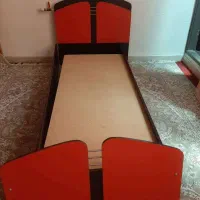 سرویس خواب چوبی تک نفره قرمز مشکی