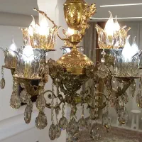 لوستر ۵ شاخه دوبل برنز ۴ عدد|لوستر و چراغ آویز|تهران, آبشار تهران (دریاچه)|دیوار