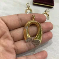 نیم ست نعل قلبی شکیل طلا|جواهرات|ارومیه, |دیوار