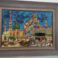 تابلو فرش دستباف تمام ابریشم طرح بسیار زیبا کعبه|تابلو فرش|قم, پردیسان|دیوار