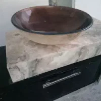 روشویی سنگی با آینه|لوازم سرویس بهداشتی|نی‌ریز, |دیوار