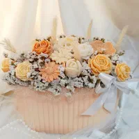 باکس گل شمعی و عروسک تم پاییز|صنایع دستی و سایر لوازم تزئینی|ری, دولت‌آباد|دیوار