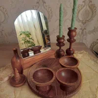ست رومیزی هفت سین  ظروف چوبی جاشمعی آینه