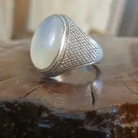 انگشتر عقیق یمانی سفید قدیمی