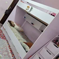 تخت دوطبقه دورنگ سفید نیلی نو بدون خطوخش|تخت و سرویس خواب|شیراز, عادل آباد|دیوار