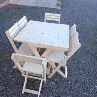 میز و صندلی تاشو چوبی درجه یک