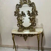 آینه و شمعدان قدیمی برنز اصل