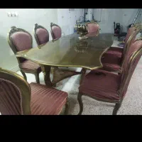 میز ناهارخوری 8نفره|میز و صندلی غذاخوری|ابریشم, |دیوار