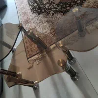 میز عسلی شیشه آیی سه تایی