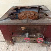 گاز زمینی دو شعله بزرگ قدیمی سالم سالم