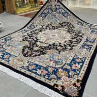 فرش دستباف (بساک)۴ تخته ۹متری زیبا مملو از ابریشم|فرش|مشکیندشت, |دیوار