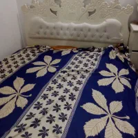 تخت خواب دونفره به همراه پاتختی و آینه و دراور