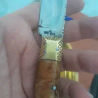 چاقو دست ساز  استاد بهنام دسته کهربا ،،و چاقو بابا|کلکسیون اشیاء عتیقه|اصفهان, بهارستان|دیوار